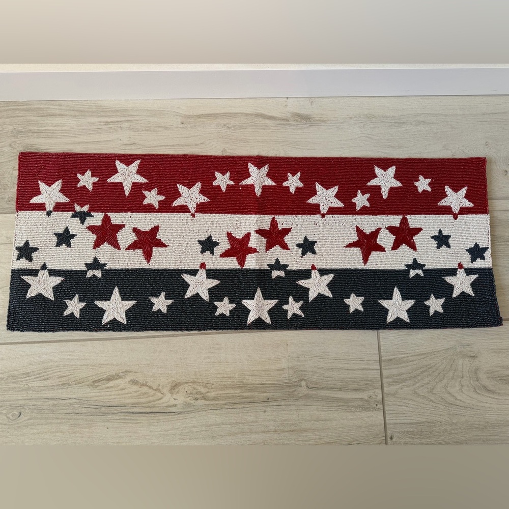 Patriotic Star Stripe table Runner in Red, White, and Blue